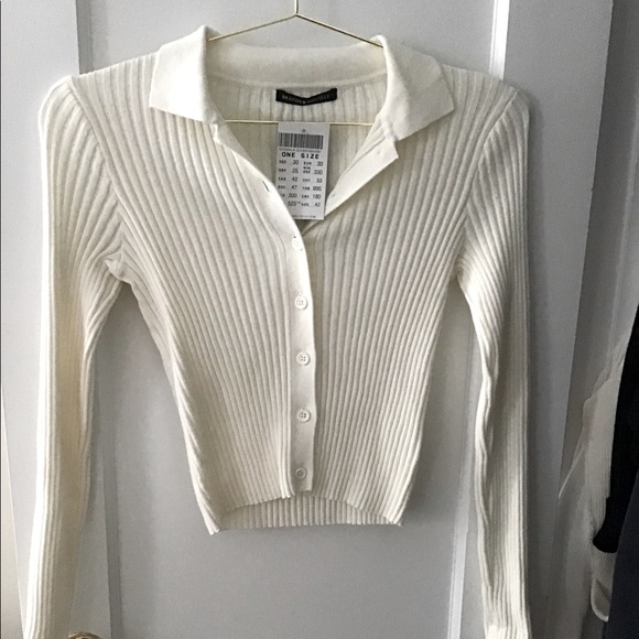 Brandy Melville Tops - Brandy Melville Polo Cardigan Top White NWT